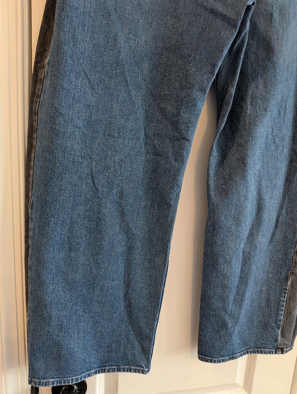 Mother Superior Half Pipe Flood Barrel Leg Jeans Black & Blue Denim Wash Size 31 - Picture 11 of 15